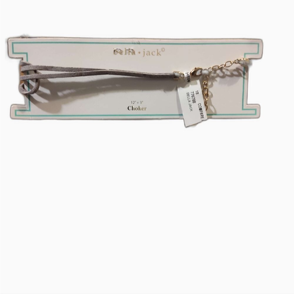 Bella Jack suede gray bow choker, nwt - Picture 3 of 3